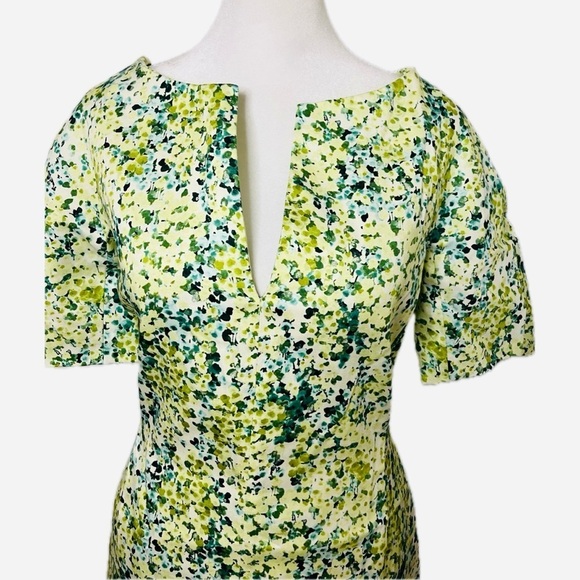 Intend Pianoforte di MaxMara Green Floral Dress - Italian Made, Sz 8 - Picture 5 of 10